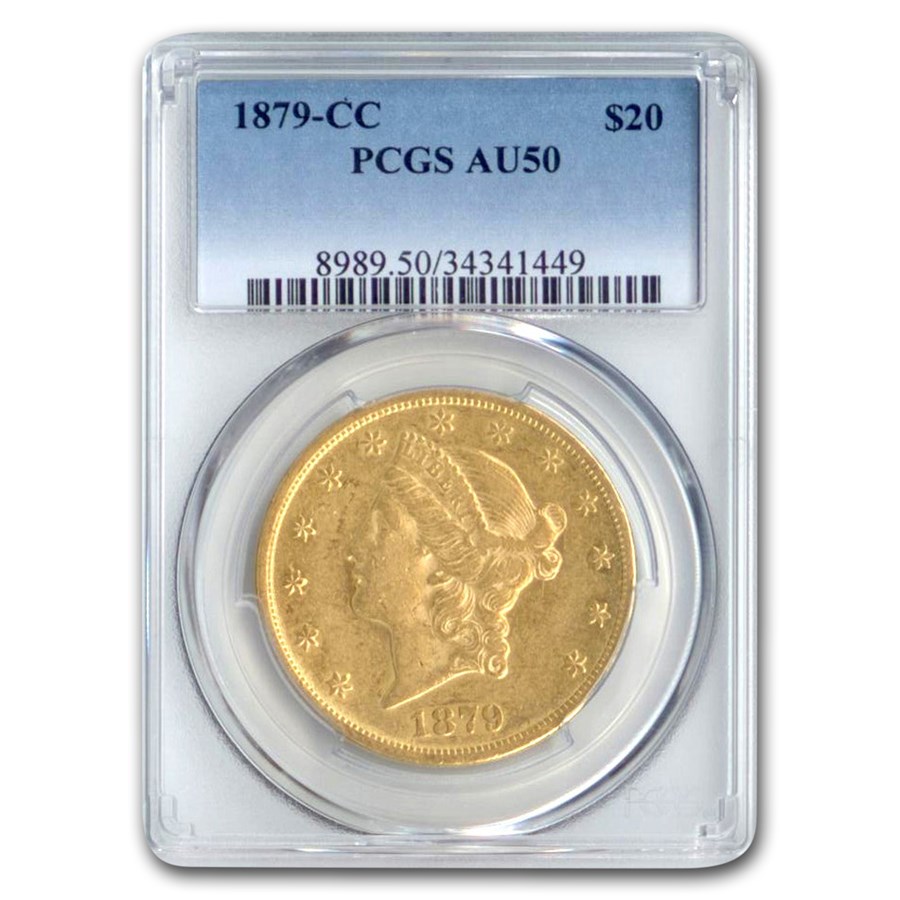 Buy 1879-CC $20 Liberty Gold Double Eagle AU-50 PCGS | APMEX