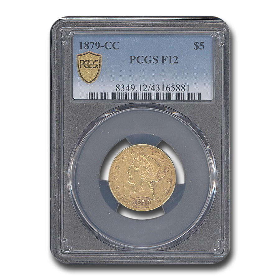 1879-CC $5 Liberty Gold Half Eagle Fine-12 PCGS