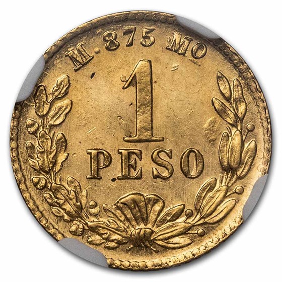 Buy 1879 Mo M Mexico Gold Peso MS-63 NGC | APMEX