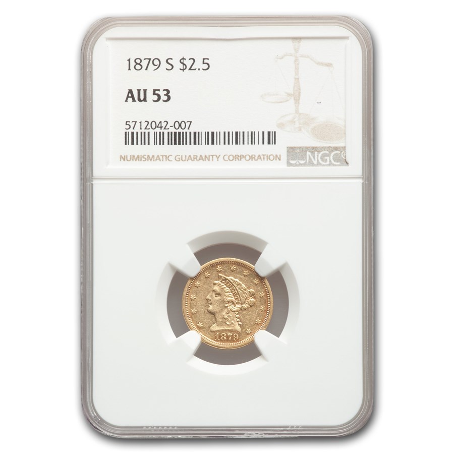 Buy 1879-S $2.50 Liberty Gold Quarter Eagle AU-53 NGC | APMEX