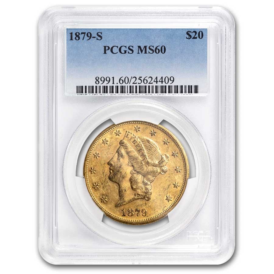 1879-S $20 Liberty Gold Double Eagle MS-60 PCGS