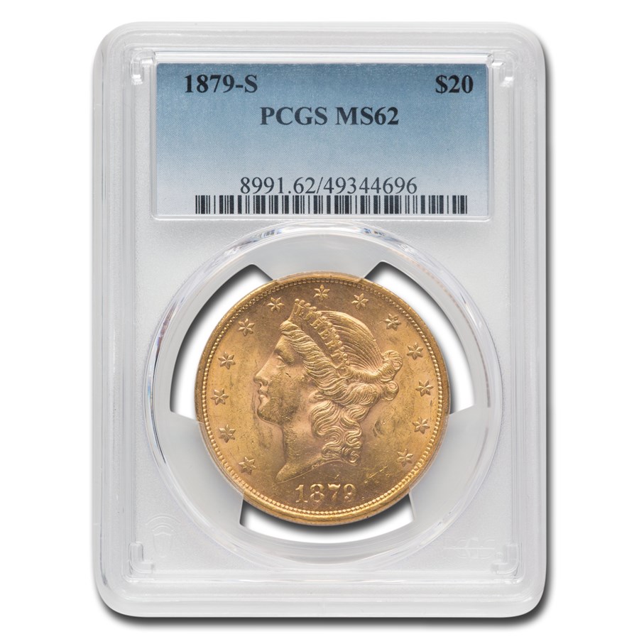 1879-S $20 Liberty Gold Double Eagle MS-62 PCGS