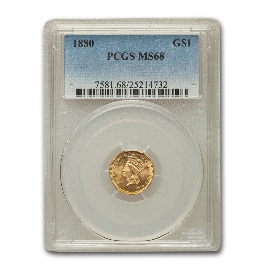 Buy 1880 $1 Indian Head Gold MS-68 PCGS | APMEX