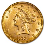 1880 $10 Liberty Gold Eagle MS-61 NGC