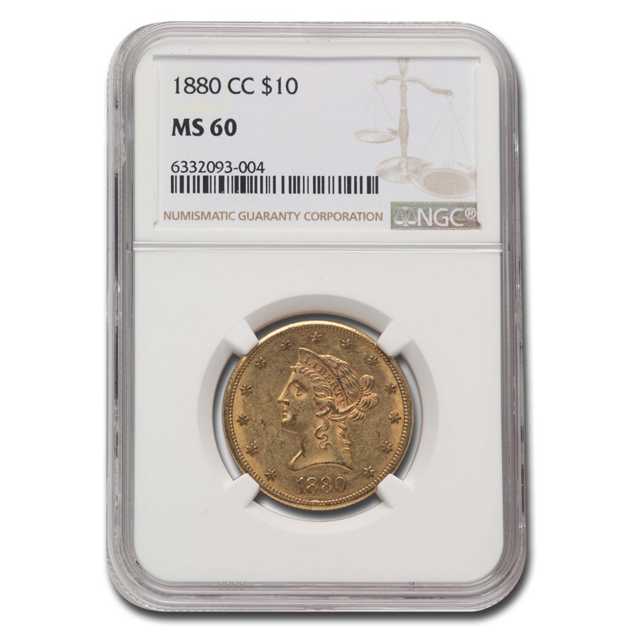 1880-CC $10 Liberty Gold Eagle MS-60 NGC