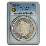 1880-CC Morgan Dollar MS-61 PCGS (8/7 High 7)