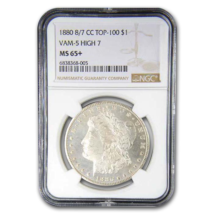 1880-CC Morgan Dollar MS-65+ NGC (VAM-5, High 7, Top 100)