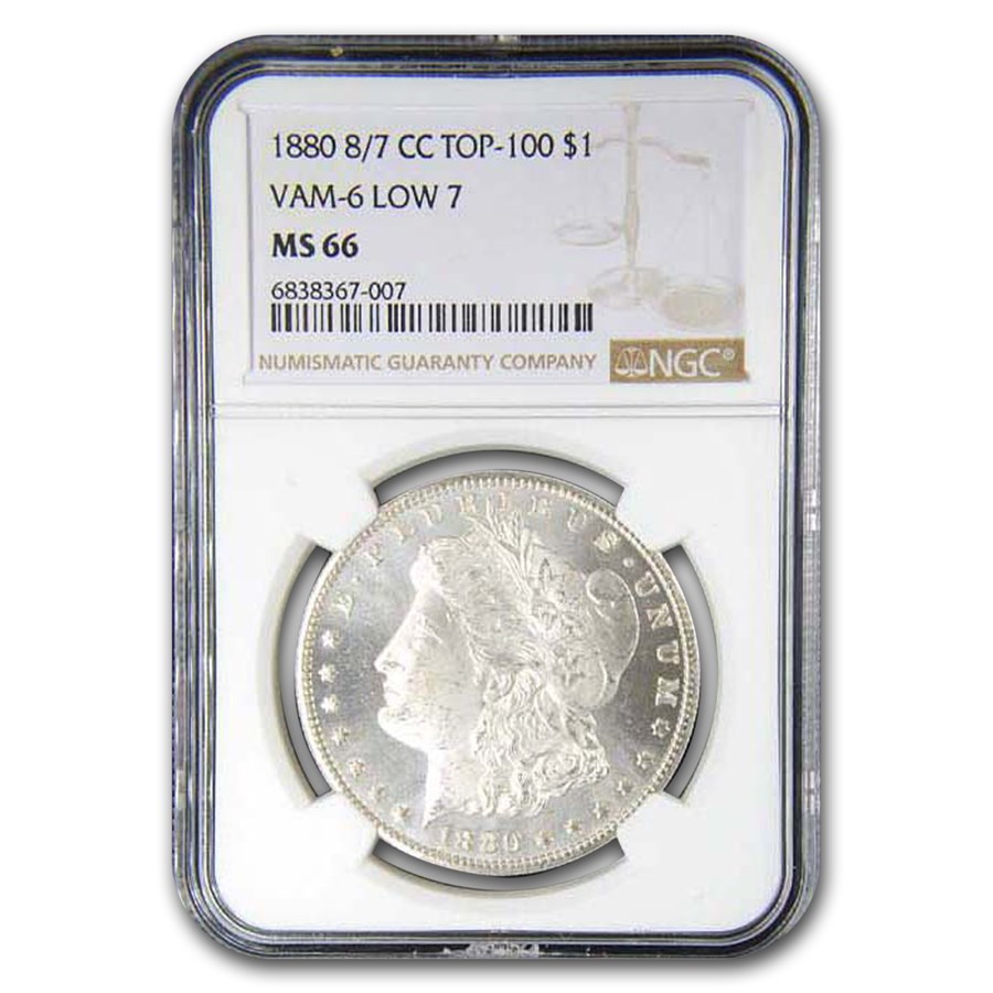 1880-CC Morgan Dollar MS-66 NGC (VAM-6, Low 7, Top 100)
