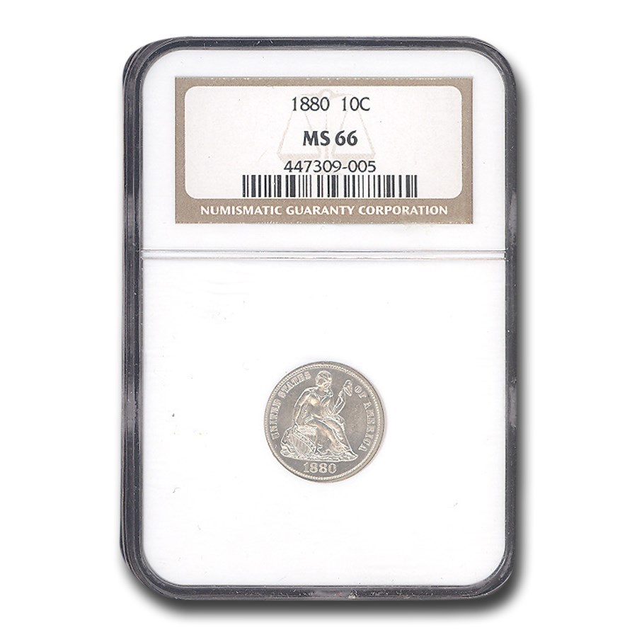 1880 Liberty Seated Dime MS-66 NGC