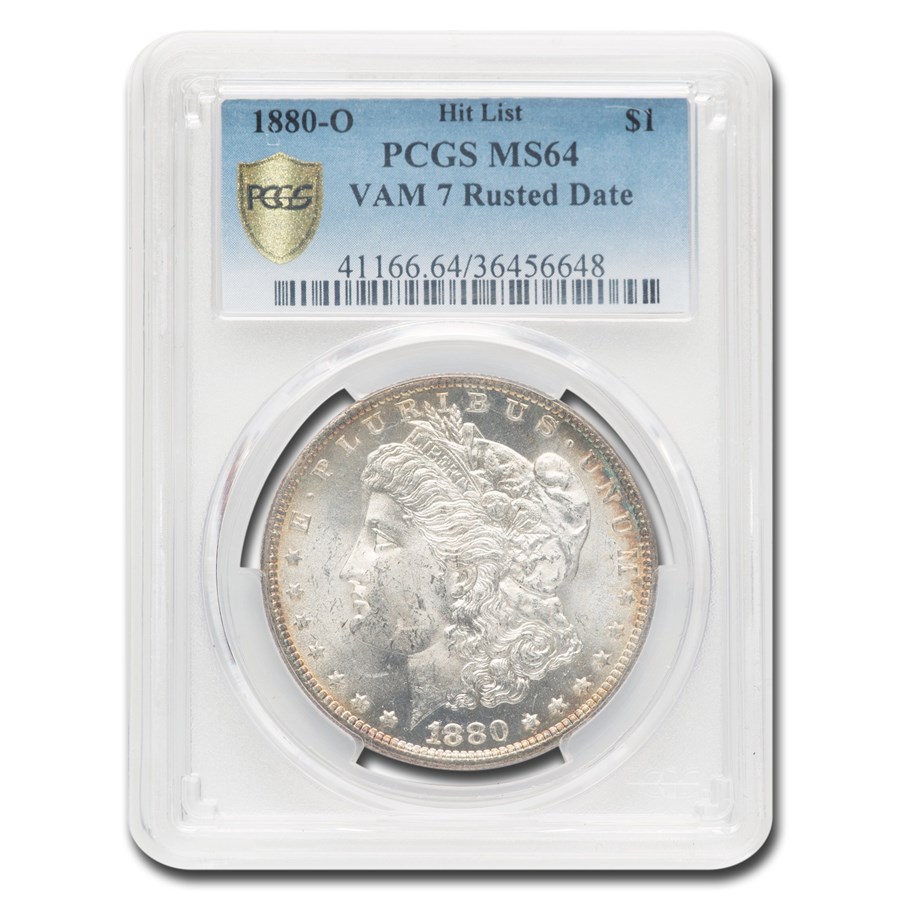 1880-O Morgan Dollar MS-64 PCGS (VAM-7, Rusted Date)