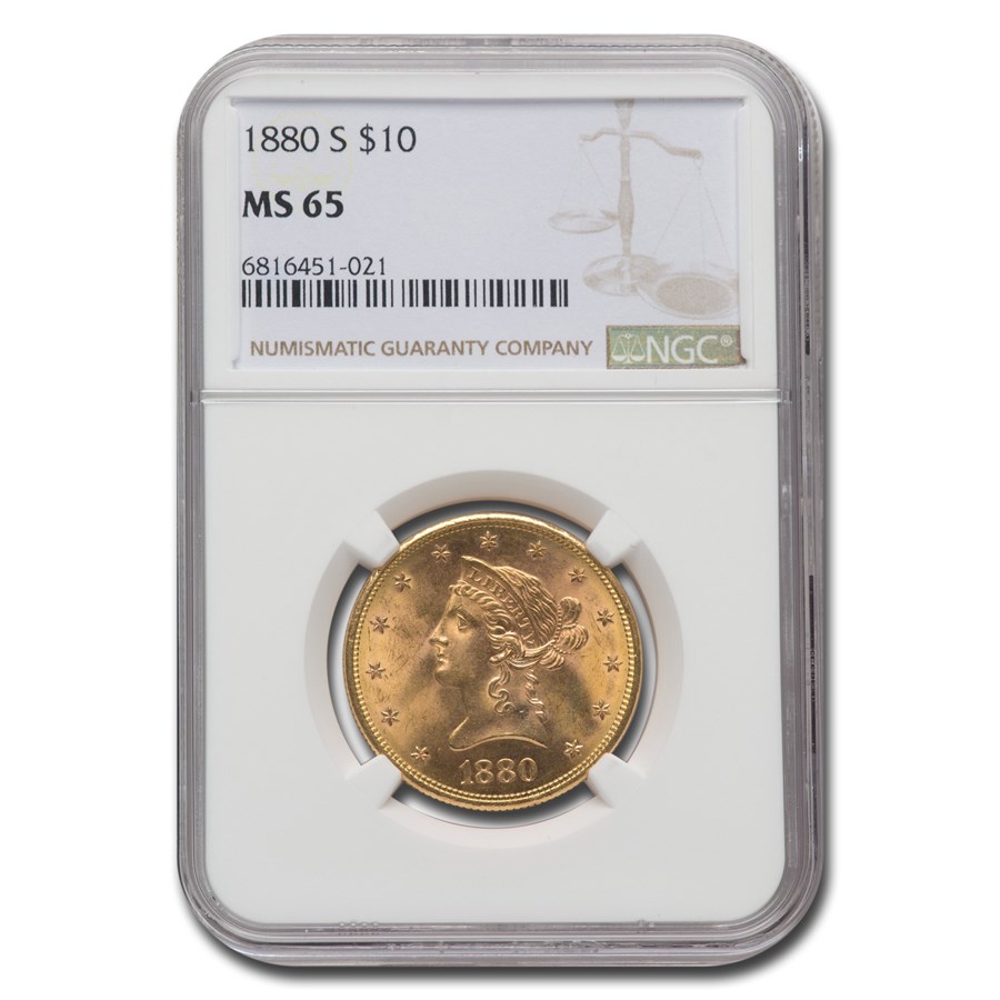 1880-S $10 Liberty Gold Eagle MS-65 NGC