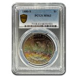 1880-S Morgan Dollar MS-63 PCGS (Beautiful Toning)