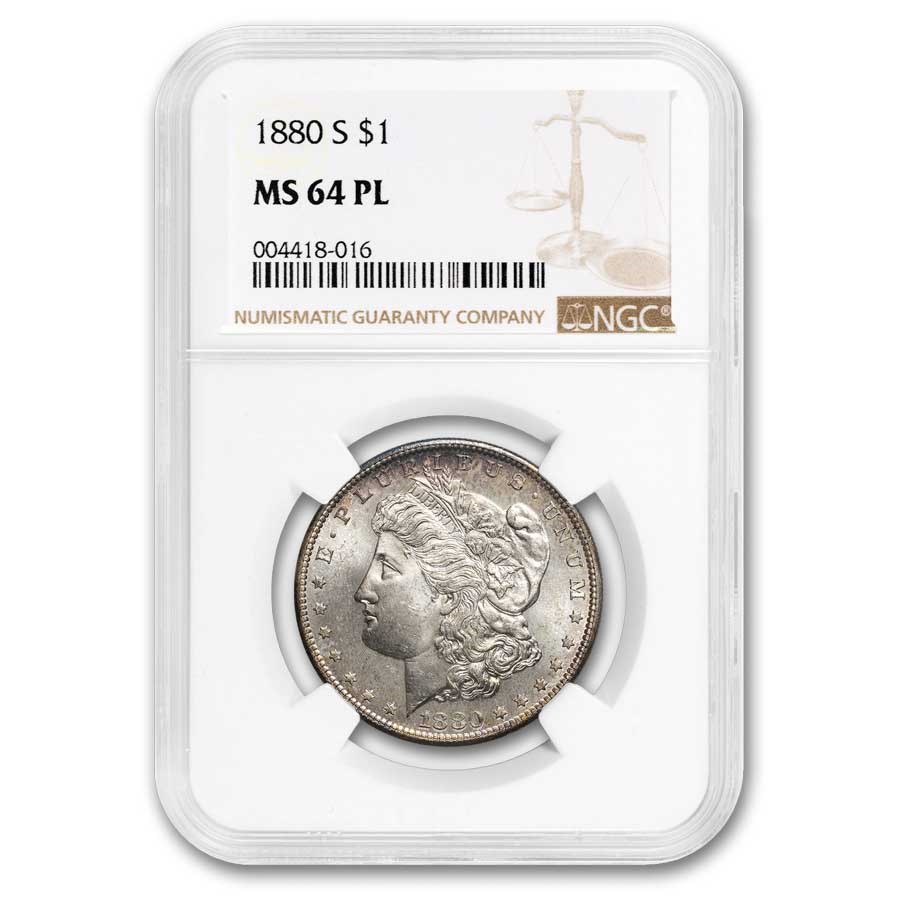 1880-S Morgan Dollar MS-64 PL NGC