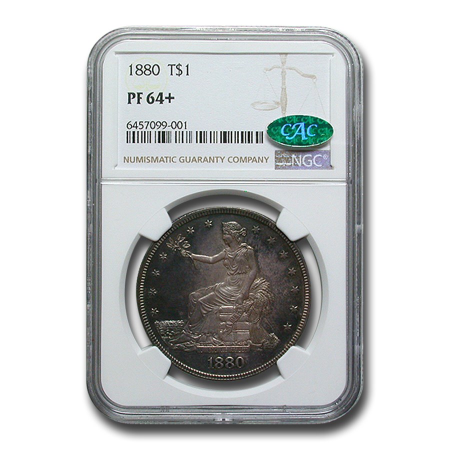 1880 Trade Dollar PF-64+ NGC CAC