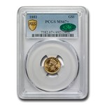 1881 $1 Indian Head Gold MS-67+ PCGS CAC