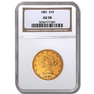 Buy 1881 $10 Liberty Gold Eagle AU-58 NGC | APMEX