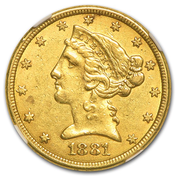 Buy 1881/1881 $5 Liberty Gold Half Eagle AU-55 NGC (RPD FS-304) | APMEX