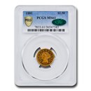 1881 $2.50 Liberty Gold Quarter Eagle MS-61 PCGS CAC