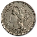 1881 3 Cent Nickel AU