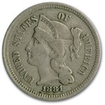 1881 3 Cent Nickel VF