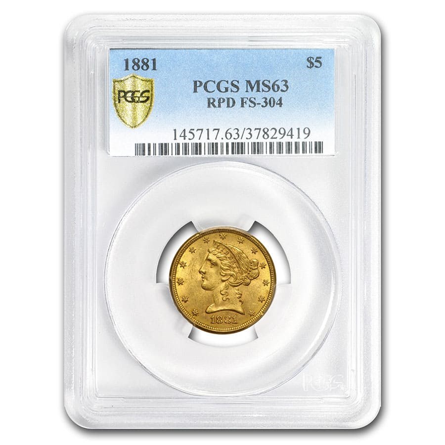 Buy 1881 $5 Liberty Gold Half Eagle MS-63 PCGS (FS-304 RPD) | APMEX