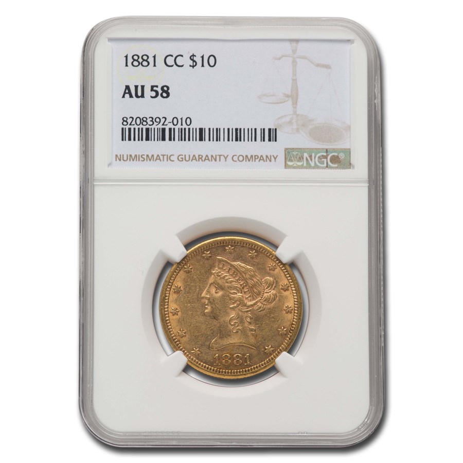 1881-CC $10 Liberty Gold Eagle AU-58 NGC