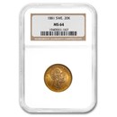 1881 EB Sweden Gold 20 Kronor Oscar II MS-64 NGC