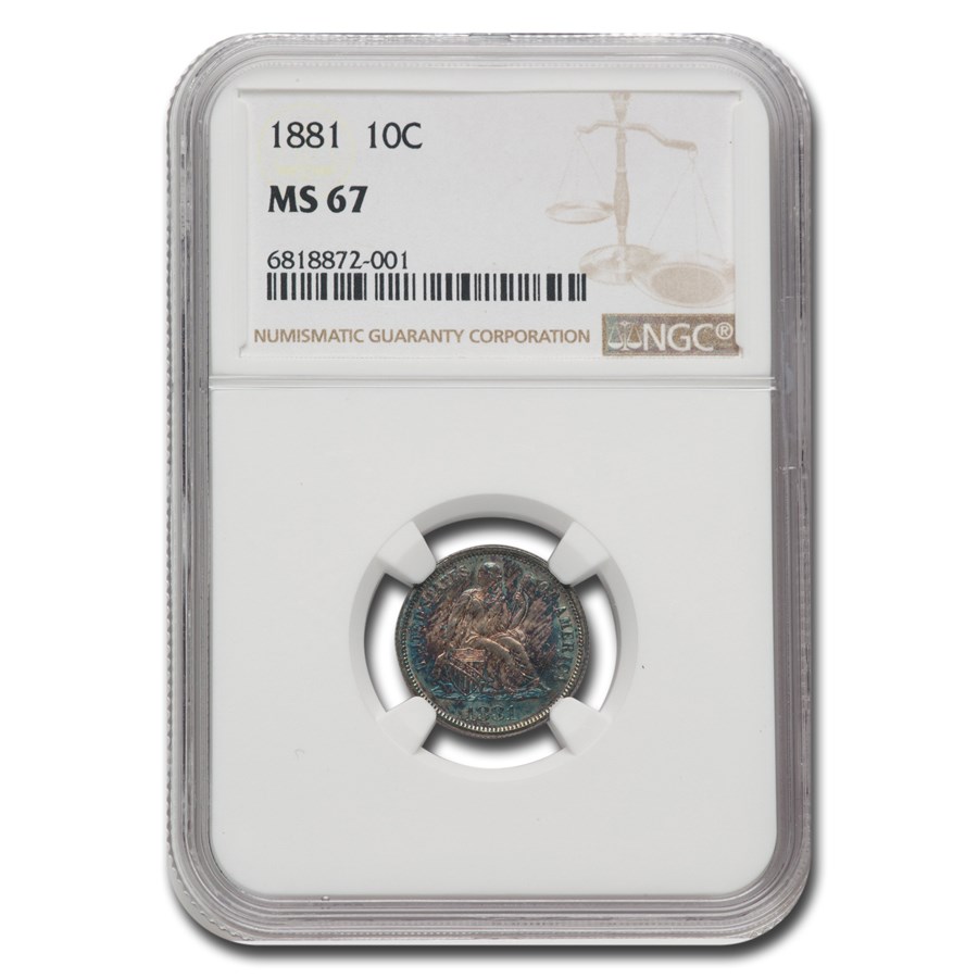 1881 Liberty Seated Dime MS-67 NGC