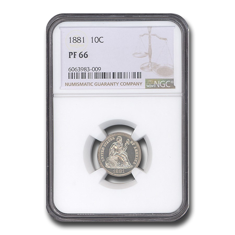 1881 Liberty Seated Dime PF-66 NGC