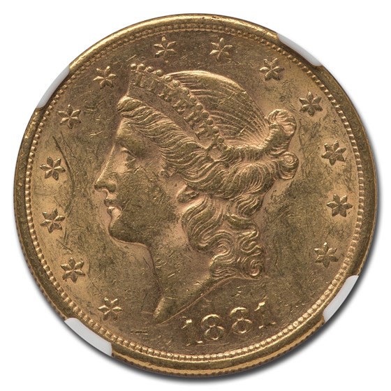 Buy 1881-S $20 Liberty Gold Double Eagle AU-55 NGC | APMEX