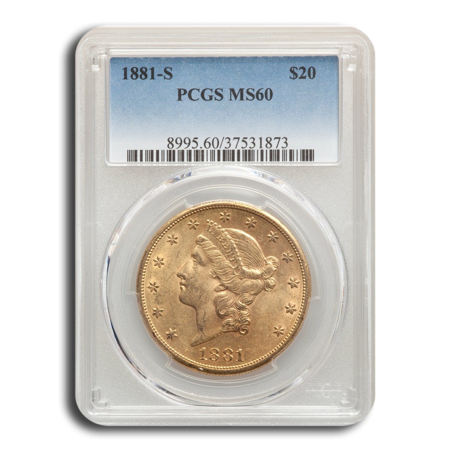 Buy 1881-S $20 Liberty Gold Double Eagle MS-60 PCGS | APMEX