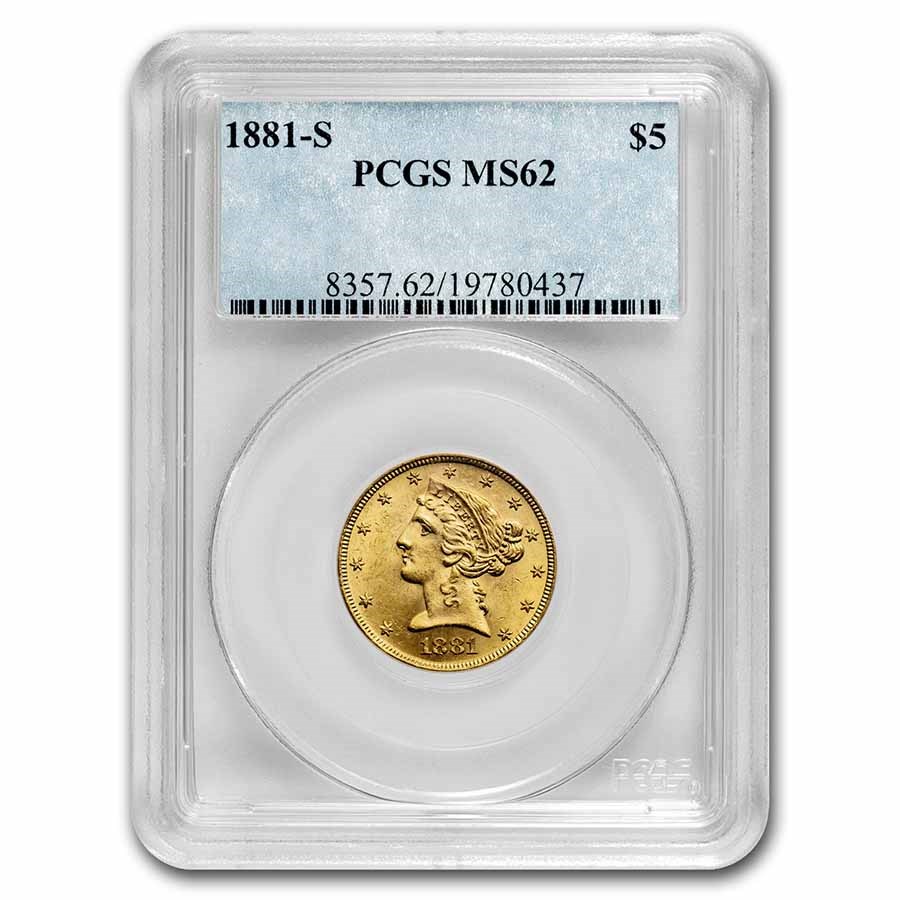 Buy 1881-S $5 Liberty Gold Half Eagle MS-62 PCGS | APMEX