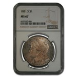 1881-S Morgan Dollar MS-67 NGC (Beautiful Toning)