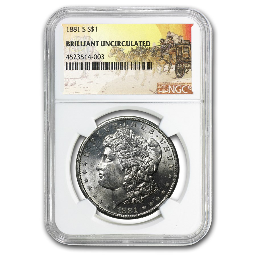 1881-S Stage Coach Morgan Dollar BU NGC