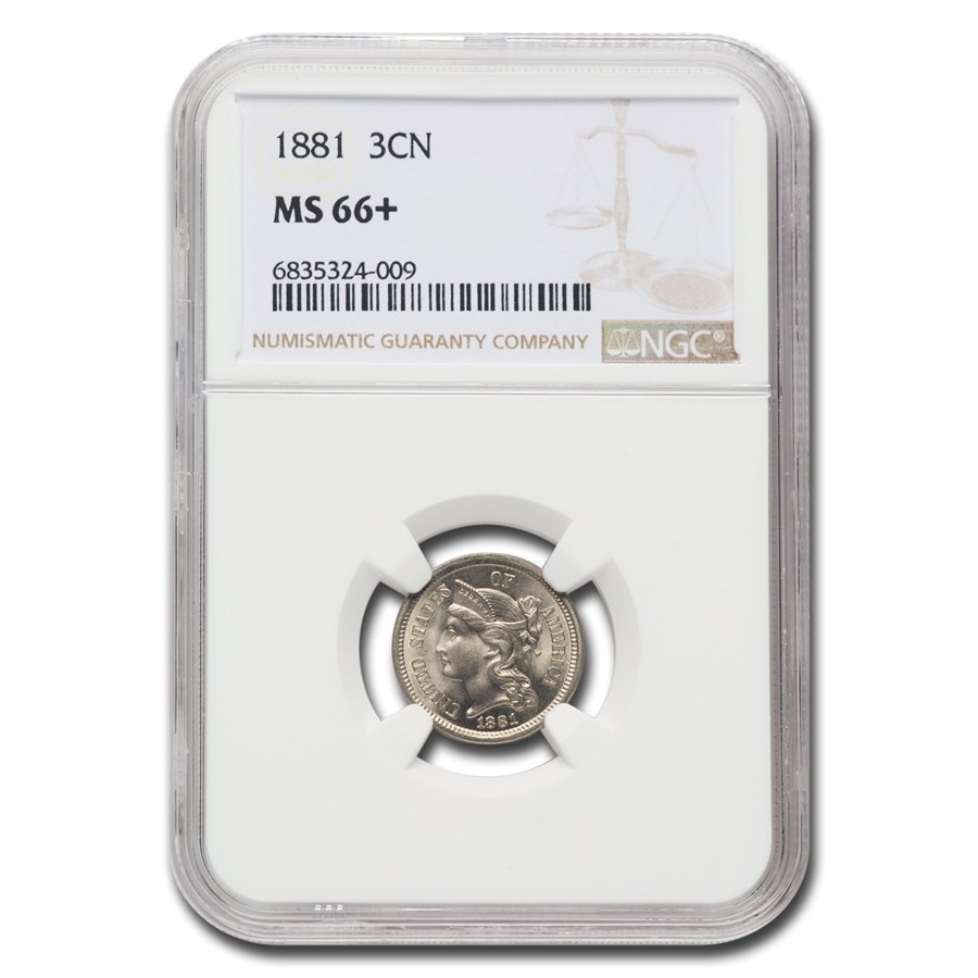 1881 Three Cent Nickel MS-66+ NGC