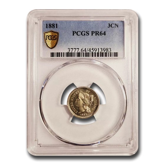 Buy 1881 Three Cent Nickel Pr-64 Pcgs 