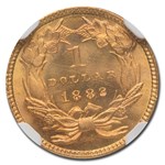 1882 $1 Indian Head Gold MS-65+ NGC CAC