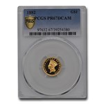 1882 $1 Indian Head Gold PR-67 DCAM PCGS