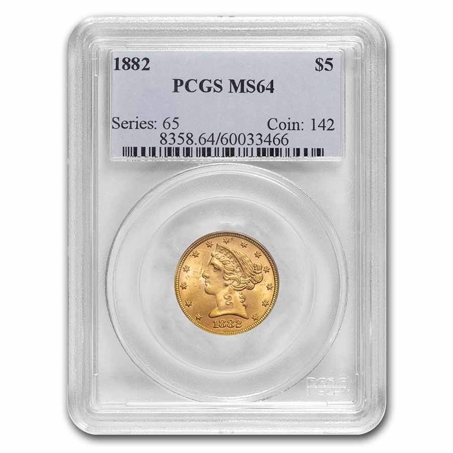 Buy Gold Coin 1882 $5 Half Eagle MS-64 PCGS Encapsulation | APMEX