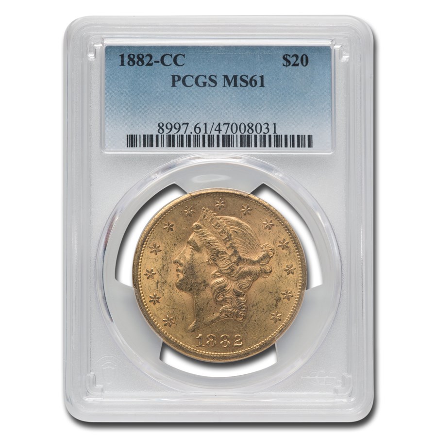 1882-CC $20 Liberty Gold Double Eagle MS-61 PCGS