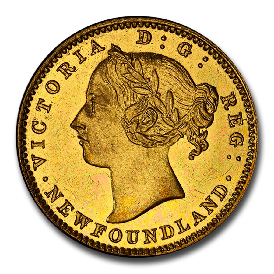 1882-H Newfoundland Gold $2 Victoria MS-61 PCGS