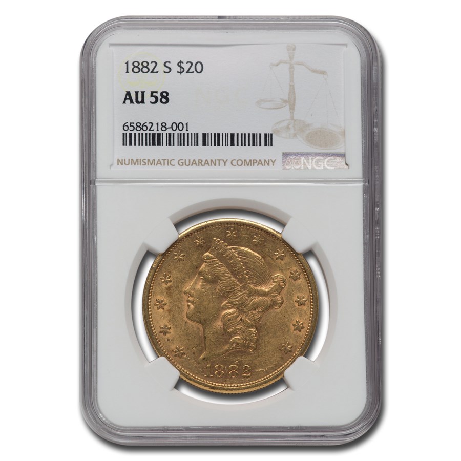 Buy 1882-S $20 Liberty Gold Double Eagle AU-58 NGC | APMEX