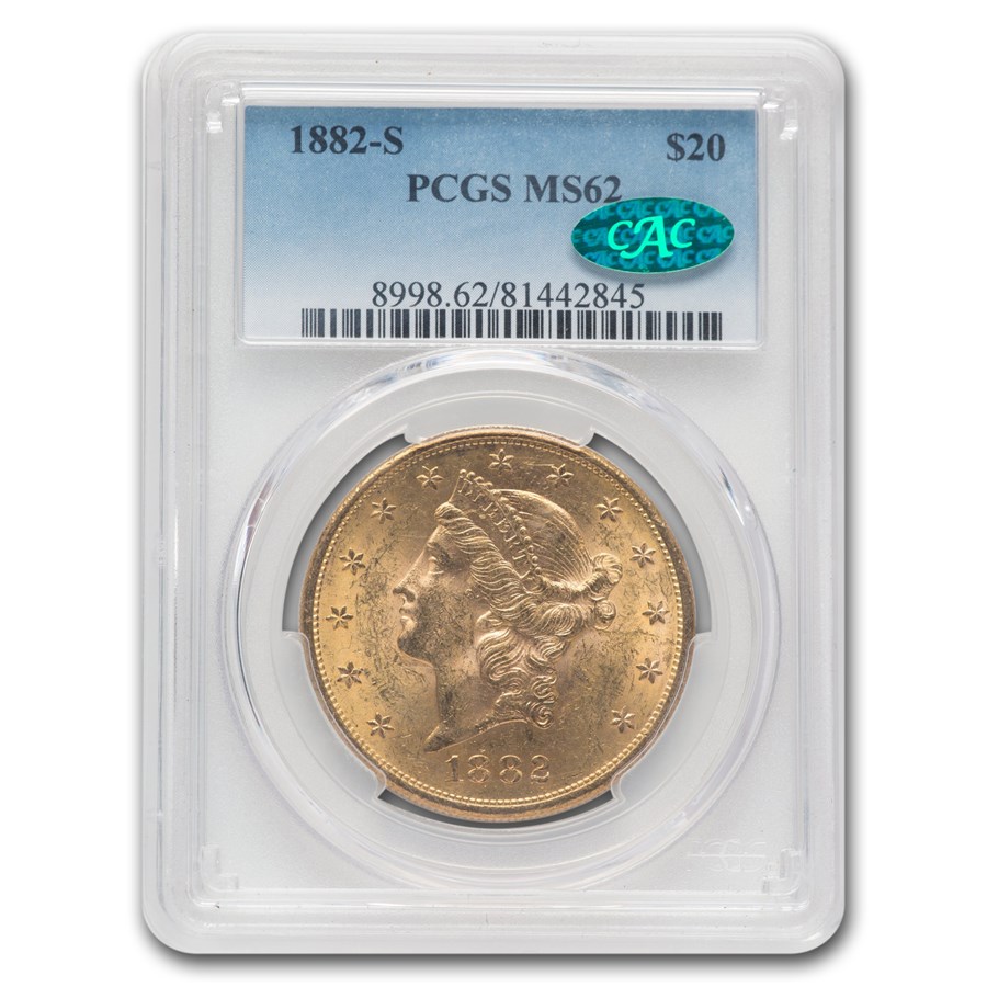 Buy 1882-S $20 Liberty Gold Double Eagle MS-62 PCGS CAC | APMEX