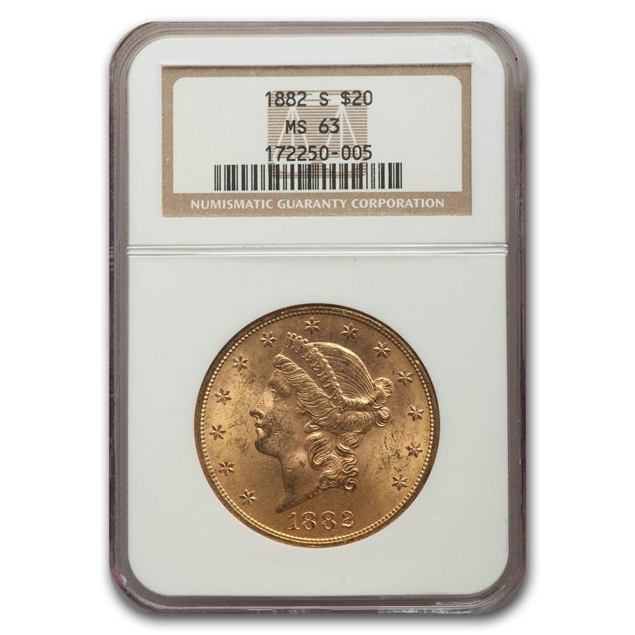 Buy 1882-S $20 Liberty Gold Double Eagle MS-63 NGC | APMEX