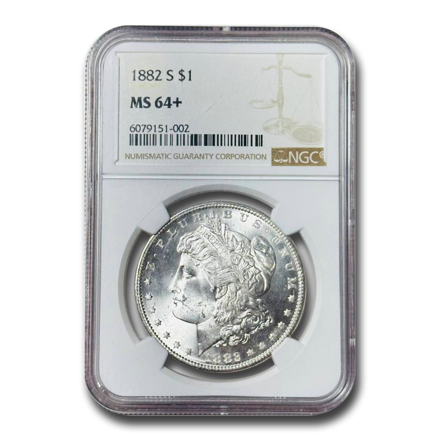 1882-S Morgan Dollar MS-64+ NGC