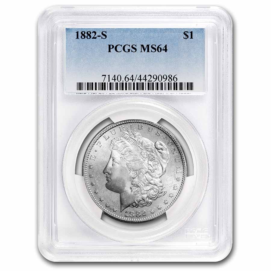 金貨 銀貨 アンティークコイン USA 1882-S Morgan Dollar PCGS MS-63