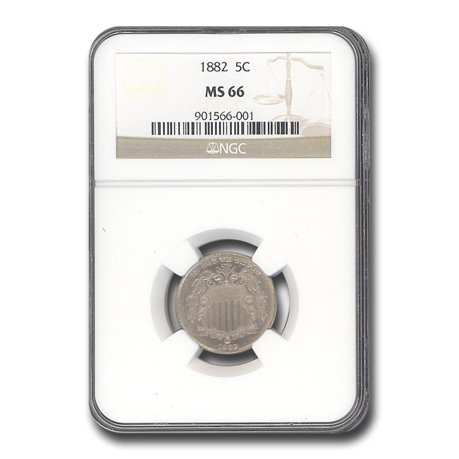 1882 Shield Nickel MS-66 NGC