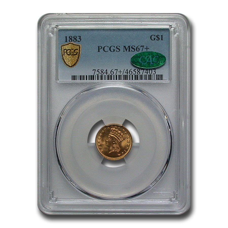 1883 $1 Indian Head Gold MS-67+ PCGS CAC