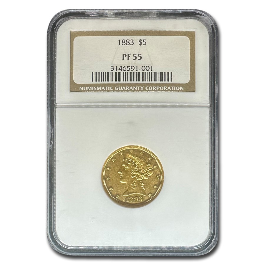 1883 $5 Liberty Gold Half Eagle PF-55 NGC