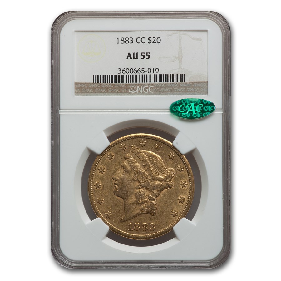 Buy 1883-CC $20 Liberty Gold Double Eagle AU-55 NGC CAC | APMEX